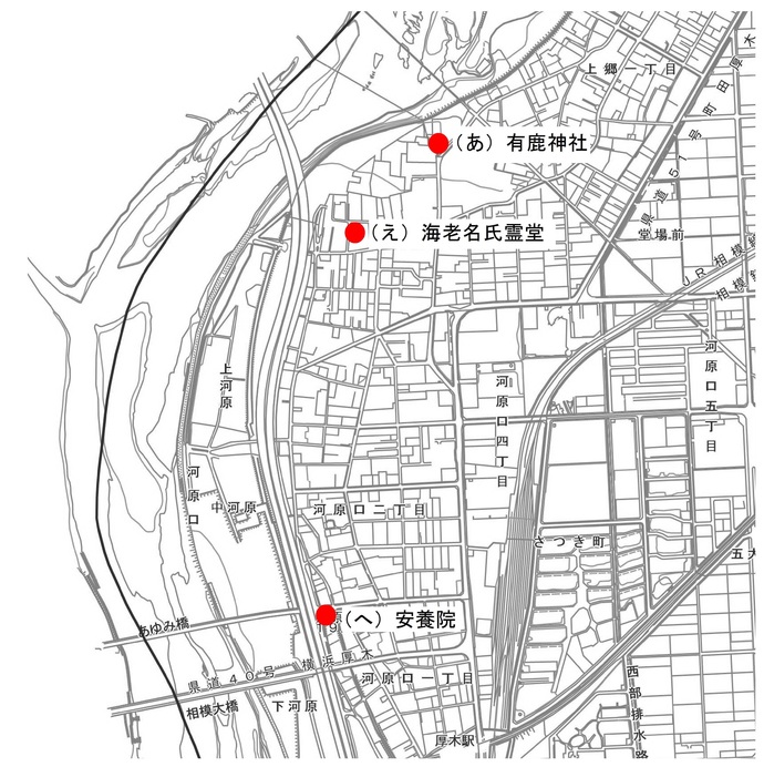 かるた擬木柱案内図　上郷・河原口