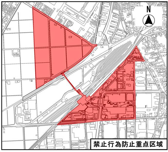 地図：禁止行為防止重点区域