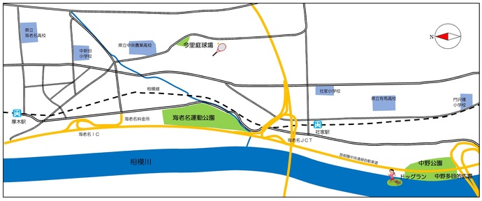 海老名運動公園周辺地図