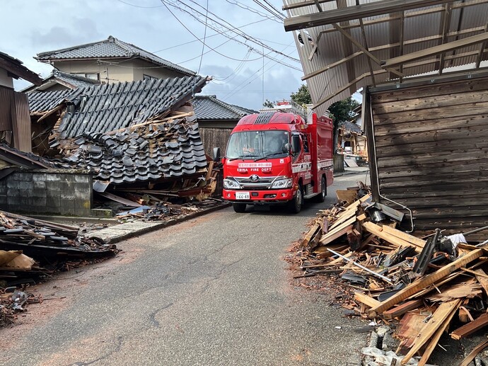 石川県内当市車両走行の様子