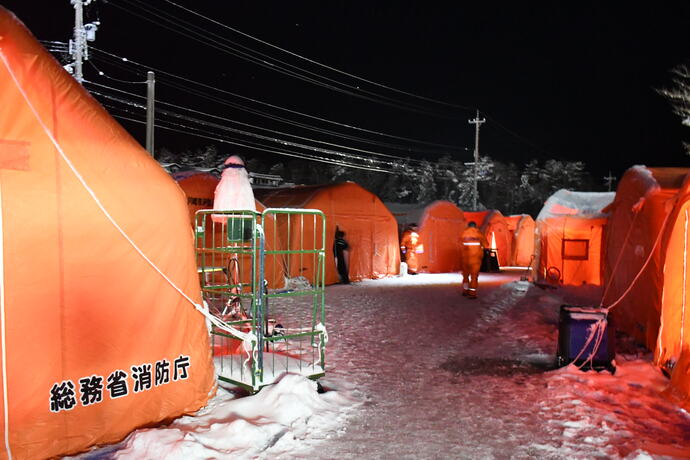 石川県内の宿営地の様子