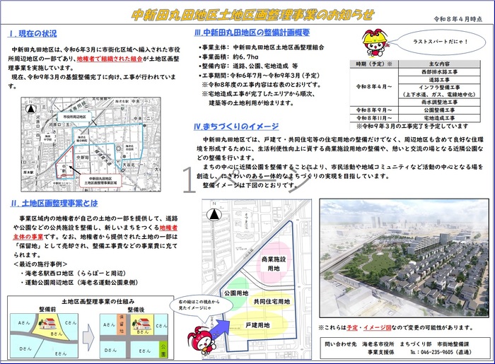 中新田丸田地区土地区画整理事業のお知らせ