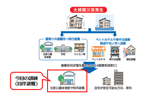 ペット避難のイメージ図