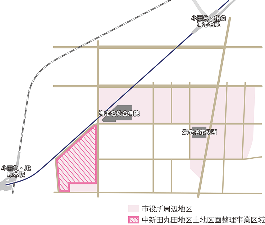 中新田丸田地区地図